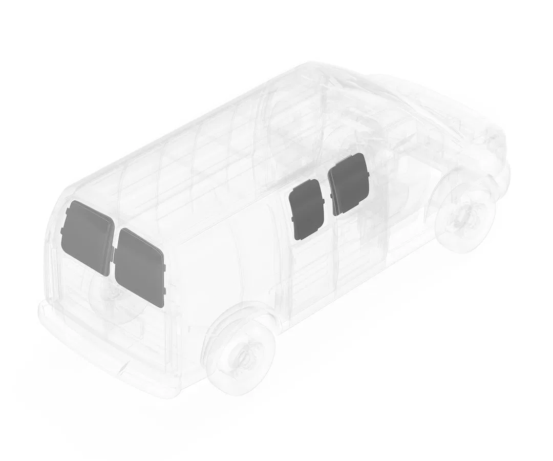 303-114-2613.3 – LEGEND FLEET Van Wall Liner, With Passenger Side Door Window Cavity And Rear Door Window Cavity Gray...